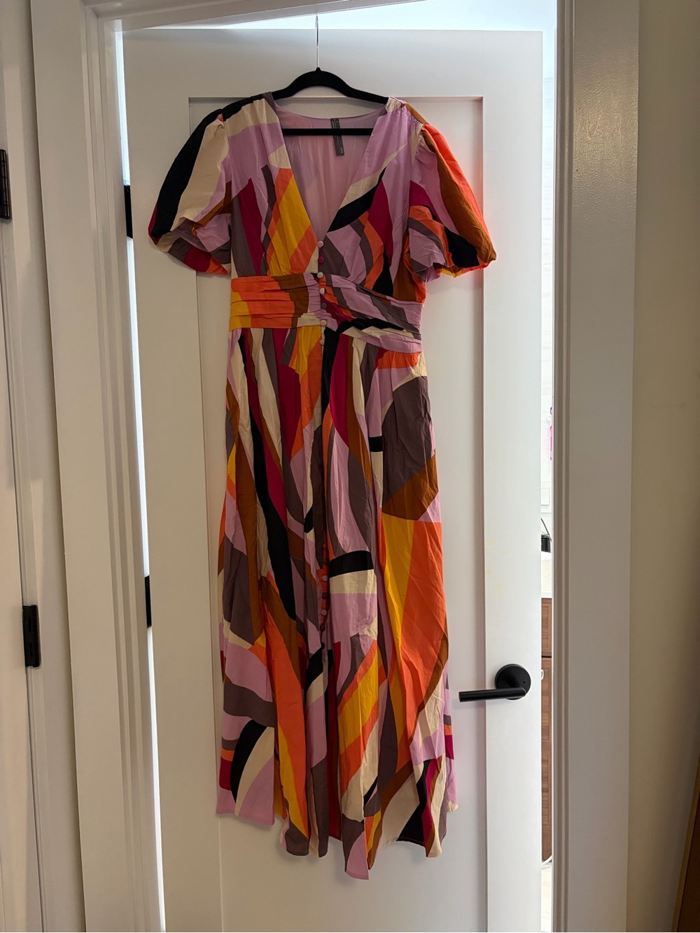 Anthropologie Multicolor Abstract Stripe Maxi Dress